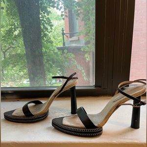 Jacquemus Canvas and Black Leather Heels